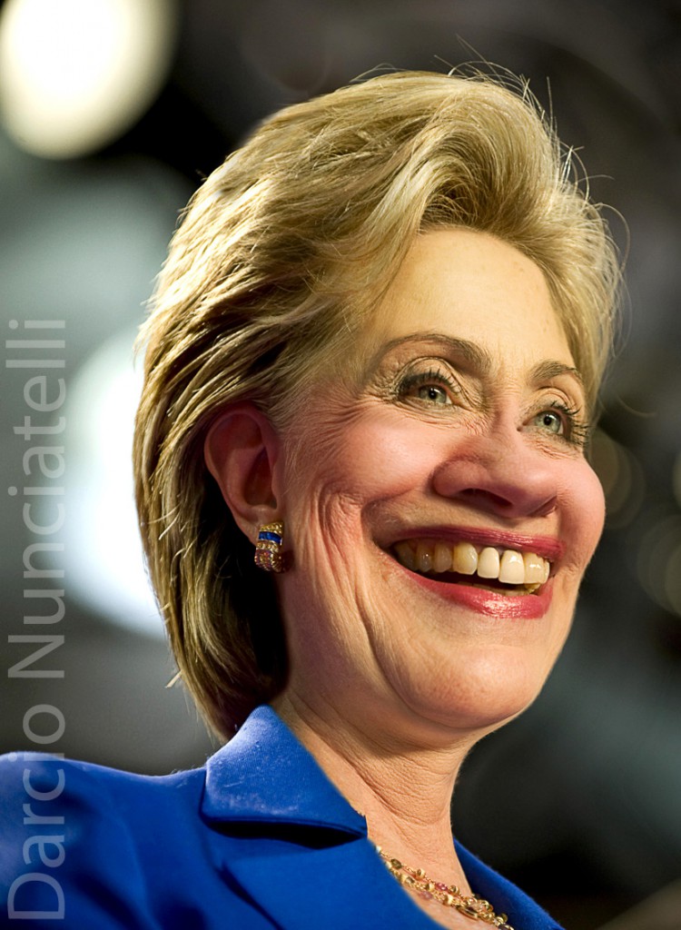 Democratic presidential hopeful New York Senator Hillary Clinton speaks at her election night event on the day of the Montana and South Dakota Democratic presidential primary, at Baruch College in New York, NY on June 3, 2008.  Clinton said she had made no decision yet on the future of her candidacy for president after her rival Barack Obama clinched the Democratic party nomination.  AFP PHOTO / ROBYN BECK (Photo credit should read ROBYN BECK/AFP/Getty Images)