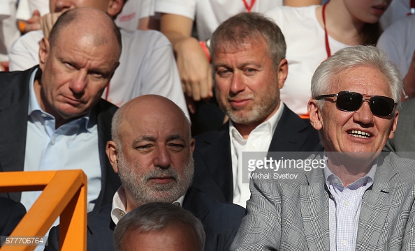 SOCHI, RUSSIA - JULY, 21 (RUSSIA OUT) Russian billionaires and businessmen (L-R): Vladimir Potanin, Viktor Vekselberg, Roman Abramovich and Gennady Timchenko seen while visiting the Sirius education center for gifted children in Sochi, Russia, July,19, 2016. Vladimir Putin said the latest report on doping among Russian athletes lacked substance and was highly political.The Russian president said officials named in the report will be temporarily suspended, but he asked the World Anti Doping agency to back up its claims with more &ldquo;objective&rdquo; information (Photo by Mikhail Svetlov/Getty Images)