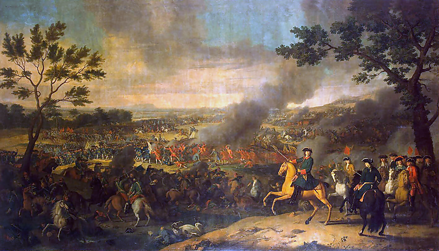 Пётр I в Полтавской битве. Л. Каравак, 1718