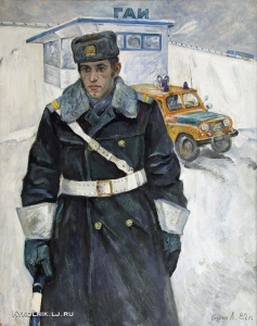 Бурин Лев Николаевич (Россия, 1943) «Портрет инспектора» 1979
