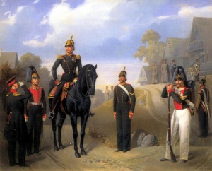 Группа офицеров и солдат Лейб-гвардии Егерского полка, (1853), масло, холст, ГМЗ "Царское Село".Гебенс(Иебенс) Адольф 