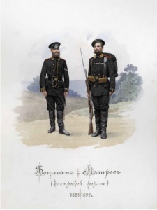 Боцман и матрос (в строевой форме). 1881–1892 гг