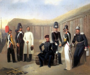 Гебенс. Адольф. Чины Лейб-гвардии Саперного батальона, (1853), масло, холст, музей Суворова