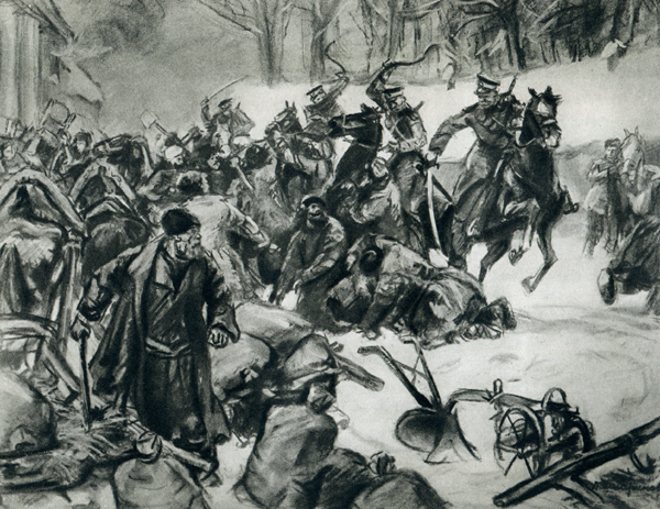 Дементий Шмаринов. Столкновение крестьян с казаками во время разгрома помещичьей усадьбы в 1905 году.