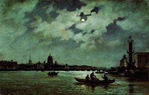А.К. Беггров. Лунная ночь на Неве. 1882 