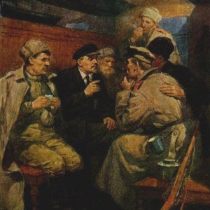 Васильев П. В.И.Ленин в вагоне поезда по дороге в Петроград