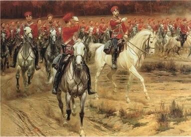 Детайль, Жан Батист Эдуард. Царь Николай II командует маневром. 1900.
