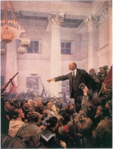 В.И. Ленин провозглашает советскую власть. С картины художника В. Серова.