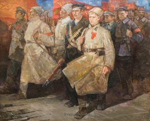 Молотков Михаил Григорьевич (Россия, 1931) «Солдаты революции» 1982