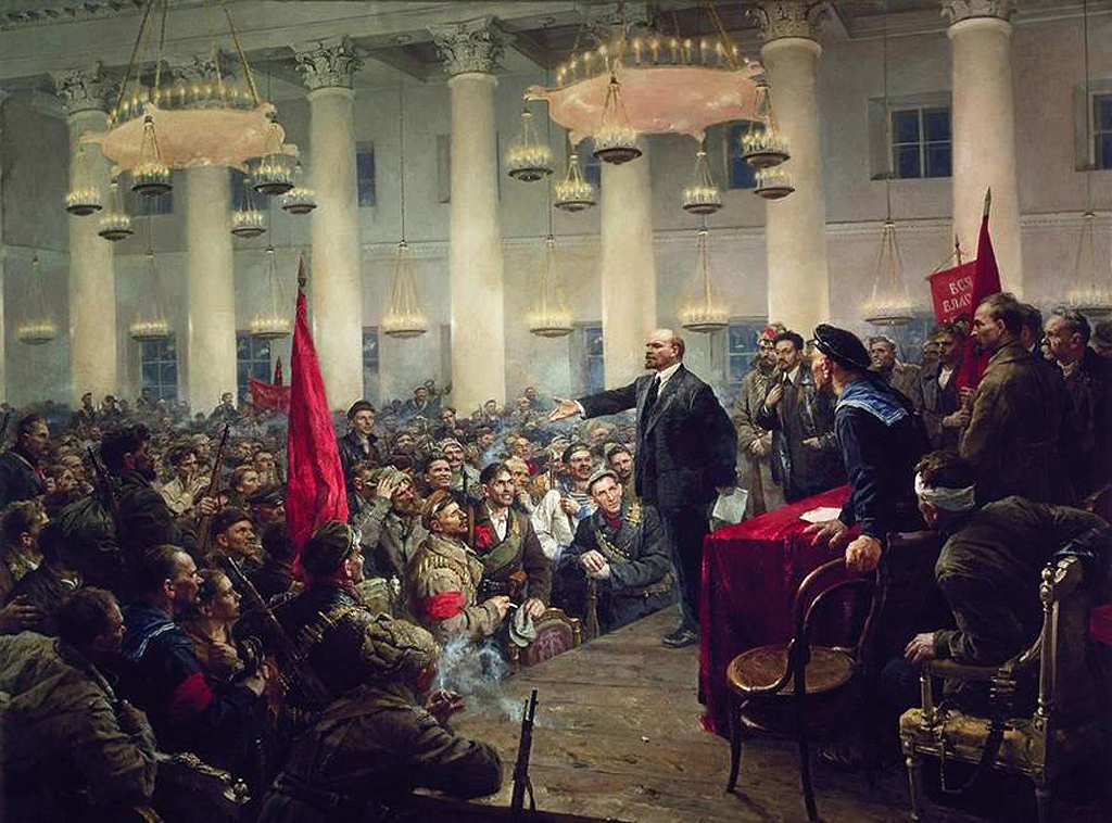 В.Серов. Выступление В.И. Ленина на II Всероссийском съезде Советов