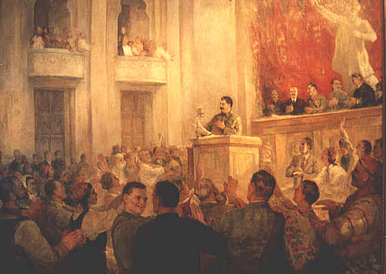 П. Пархет. И.В.Сталин на VIII сессии Верховного Совета СССР.