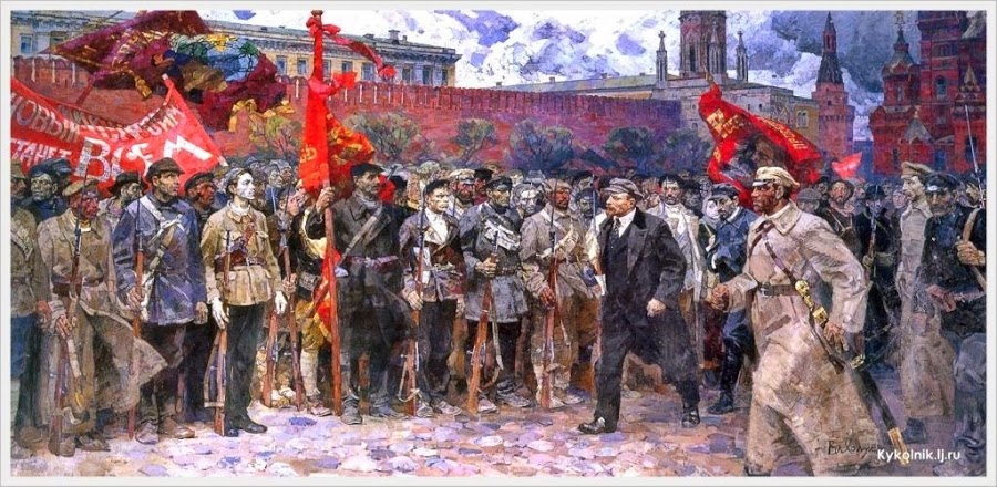 Холуев Владимир Федорович (Россия, 1932-2002) «Солдаты революции» 1964
