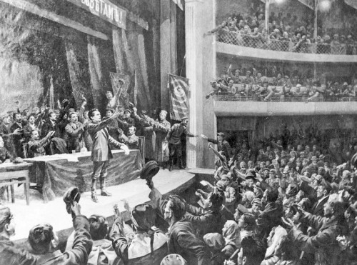 В.В.Куйбышев провозглашает советскую власть в Самаре 26 октября 1917 г. С картины художника В.Савинова 