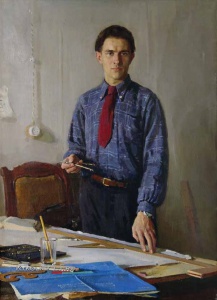 Савинов Глеб Александрович (1915-2000) «Портрет студента (Сталинский инженер)» 1952 (1)