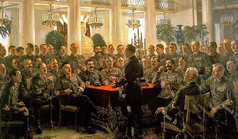 А.М. Герасимов — И.В. Сталин среди красных командиров