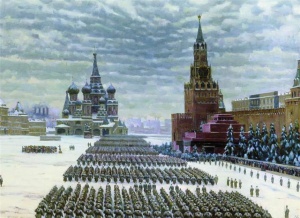 Парад на Красной площади 7 ноября 1941 года. К. Юон. 1949.