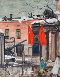 Винокур Владимир Исаакович (Россия, 1927) «Ноябрь. У музея Революции» 1961