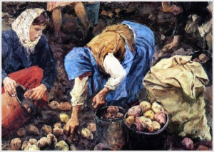 Пластов Аркадий Александрович (Россия, 1893-1972) «Сбор картофеля» 1956