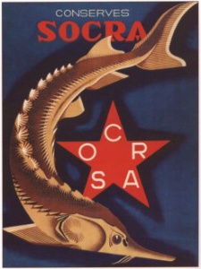 Советский плакат "Консервы "Икра"