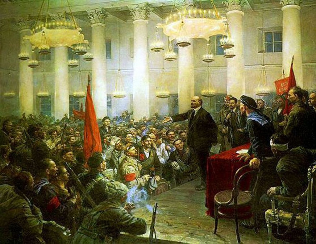 В.А. Серов.»Выступление В.И. Ленина на II Всероссийском съезде Советов»