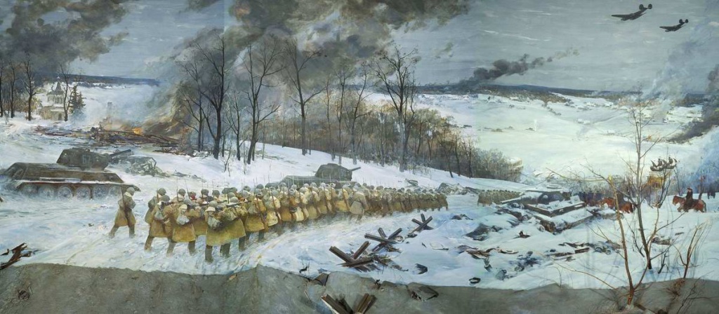 Контрнаступление советских войск под Москвой - фрагмент (Е. Данилевский)