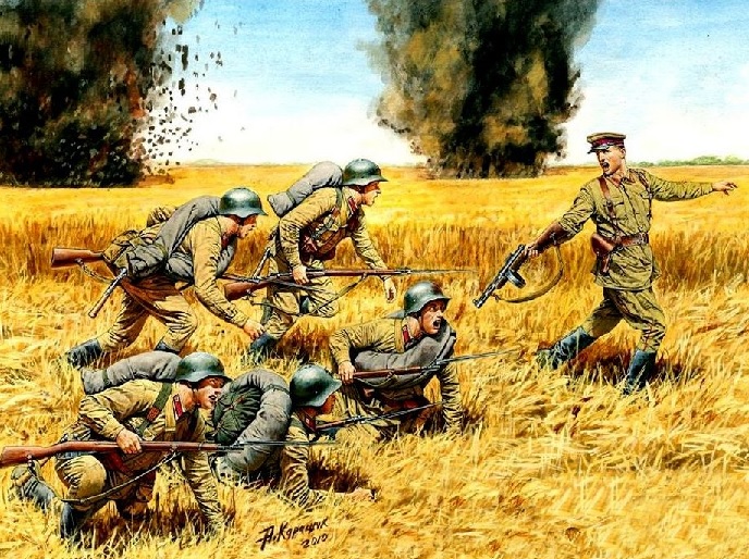 Советская пехота, лето 1941. Рис. Андрея Каращука
