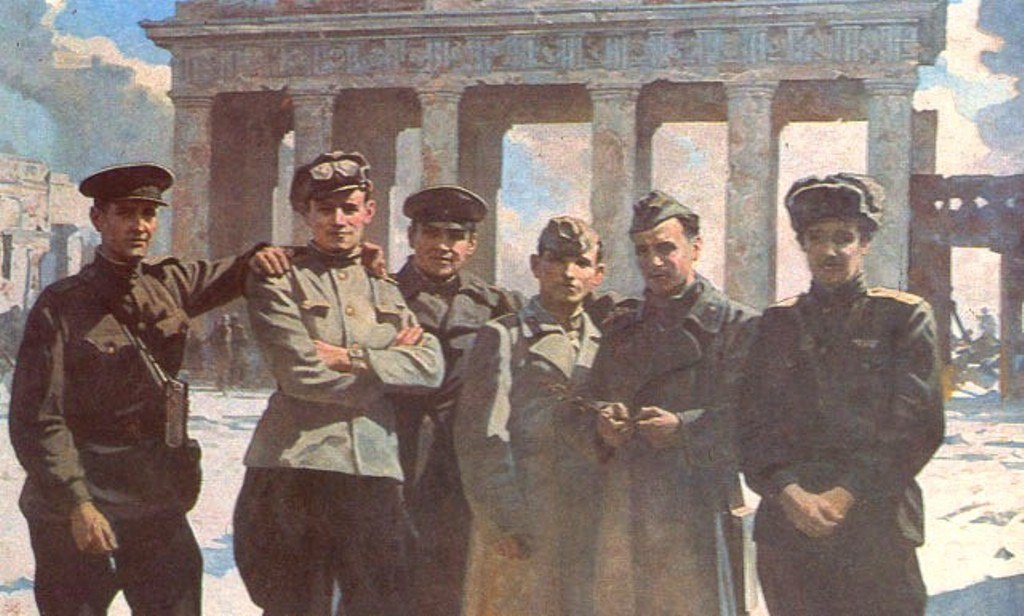 Михайлов Алексей. У Бранденбургских ворот 9 мая 1945 года.