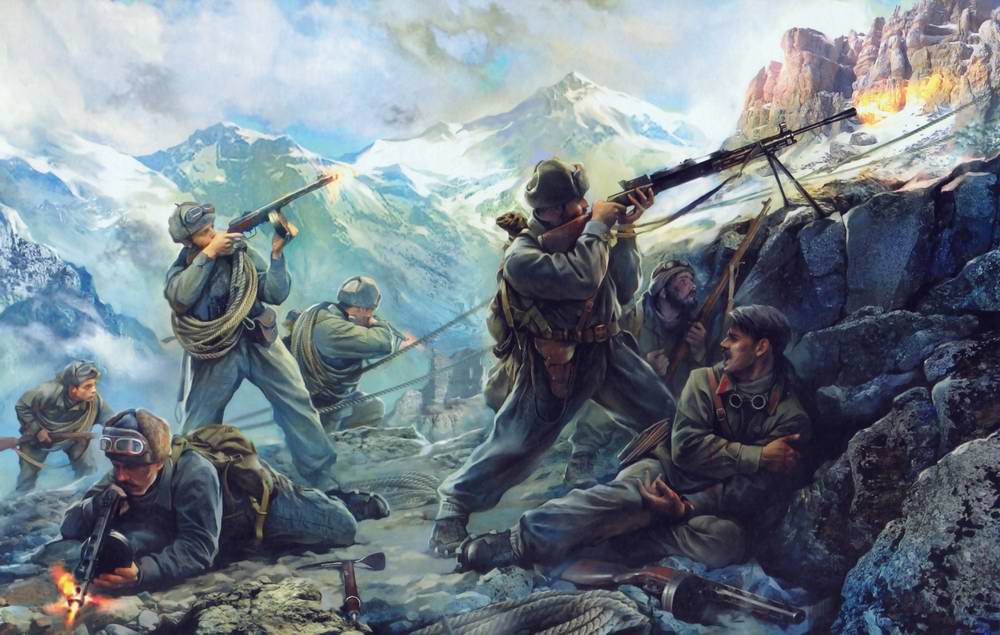 Бой в горных отрогах Северного Кавказа (Иван Хивренко)