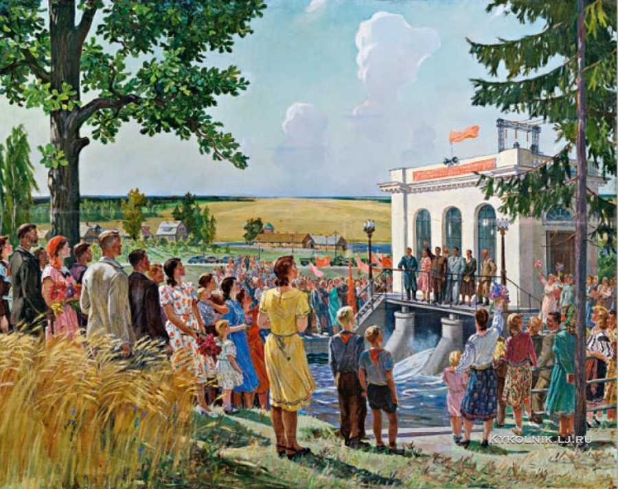 Дейнека Александр Александрович (1899-1969) «На открытии колхозной электростанции» 1952