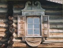 Рис. 8. Деревянный доходный дом на кирпичном цоколе, частично обшитый тесом, с кирпичным пристроем, - на четырех хозяев, что отчетливо видно по его фасаду.